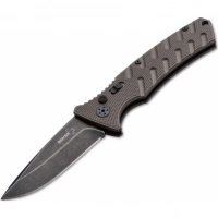 Автоматический складной нож Boker Plus Strike Coyote Spearpoint, сталь AUS-8 BlackWash™ Plain, рукоять анодированный алюминий, BK01BO424 купить в Чите