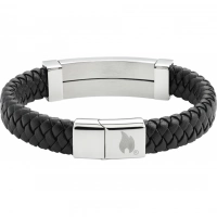 Браслет Zippo Steel Bar Braided Leather Bracelet (20 см) купить в Чите