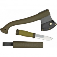 Набор Morakniv Outdoor Kit MG, нож Morakniv 2000 сталь Sandvik 12C27, цвет зеленый + топор купить в Чите