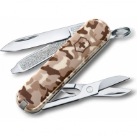 Нож перочинный Victorinox CLASSIC, сталь X55CrMo14, рукоять Cellidor®, песочный камуфляж купить в Чите