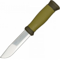 Нож с фиксированным лезвием Morakniv 2000, сталь Sandvik 12C27, рукоять пластик/резина, зеленый купить в Чите