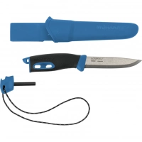 Нож с фиксированным лезвием Morakniv Companion Spark (S) Blue, сталь Sandvik 12C27, рукоять резина/пластик купить в Чите