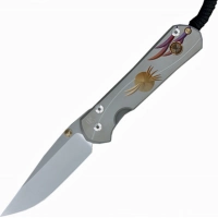 Нож складной Chris Reeve Large Sebenza 21 Unique Graphics Citrine Cabochon, сталь CPM-S35VN, рукоять титан купить в Чите