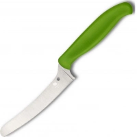 Универсальный кухонный нож Spyderco Z-Cut Offset Kitchen Green, сталь CTS™ — BD1 Alloy, рукоять зеленый полипропилен купить в Чите