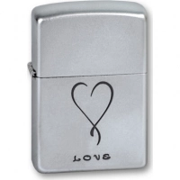 Зажигалка ZIPPO Love Satin Chrome, латунь с никеле-хромовым покрыт., серебр., матовая, 36х56х12 мм купить в Чите